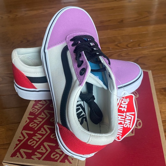 WOMEN COLOR BLOCK ORCHID/RED VANS - Picture 4 of 4